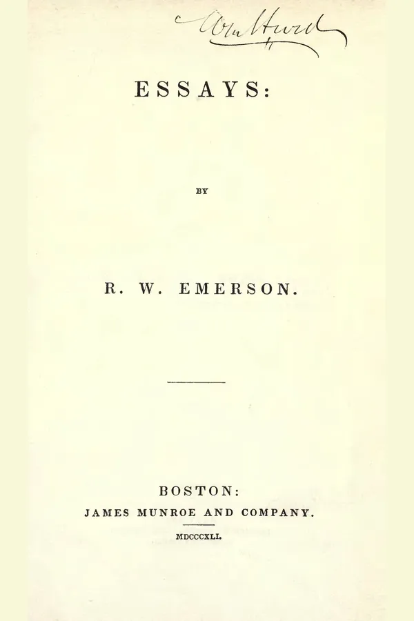 Cover of Essays: First Series by Ralph Waldo Emerson