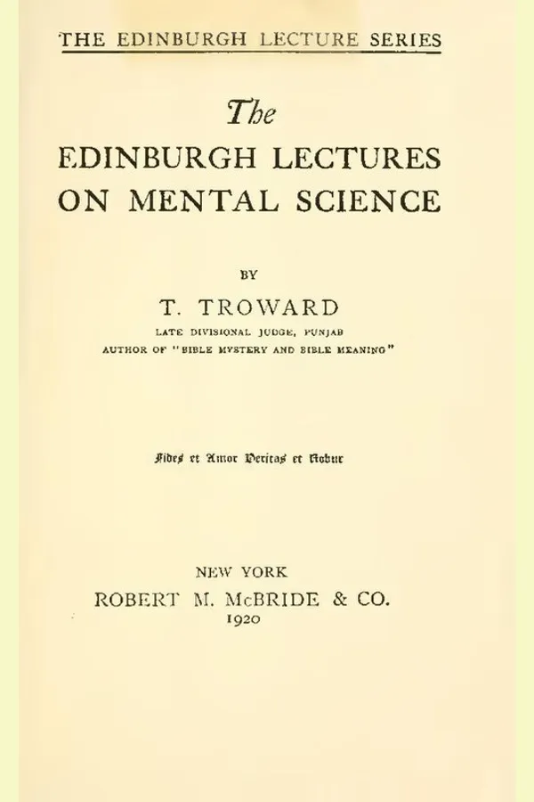 Cover of The Edinburgh Lectures on Mental Science by Thomas Troward